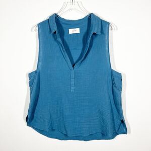 Xirena Women's Size Extra Large XL Blue Carrie Cótton Gauze Sleeveless Tank Top